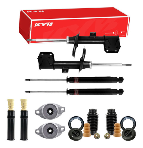 04 Amortecedores Kyb + Kit Coxim Diant Axios + Kit Tras C4