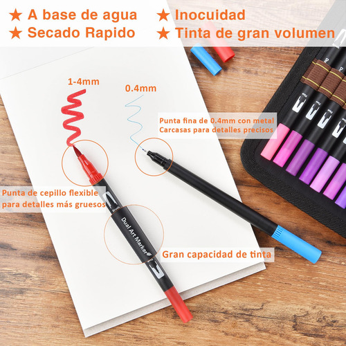 72/colores Plumones Doble Punta Pencil, Marcadores A Base K1