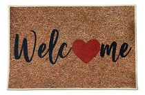 Comprar Alfombra Felpudo De Entrada Diseño Antideslizante Ancho 40 Cm Color Welcome Diseño De La Tela . Largo 60 Cm