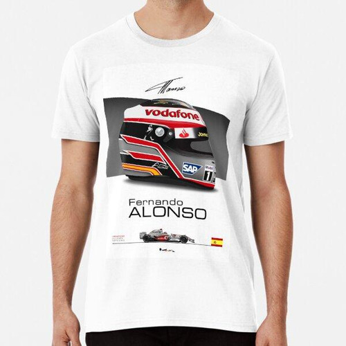 Remera Fernando Alonso 2007 Impresión De Casco Y Coche Algod