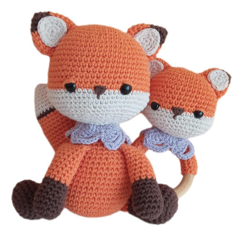 Set Nacimiento -muñeco Amigurumi Crochet + Sonajero Zorrito