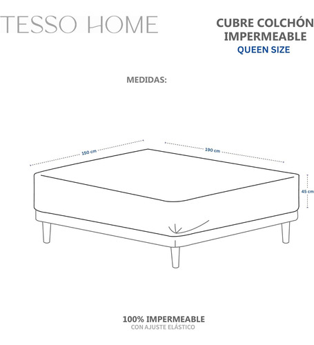 Protector De Colchón Queen Size Impermeable Colchon Alto