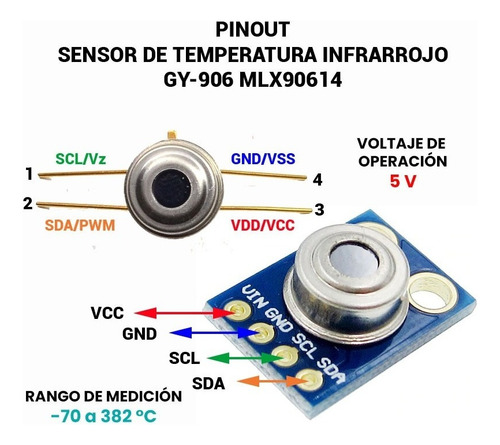 Sensor Infrarrojo Gy-906 Mlx90614 Temperatura Precisa