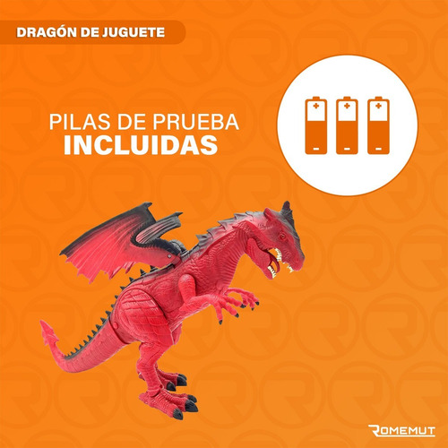 Imagen 4 de 7 de Dinosaurio De Juguete Dragon Luz Sonido Camina Ruge Grande