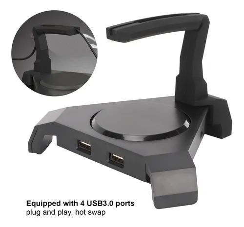 Soporte Para Cable De Mouse Bungee Rgb, Retroiluminado, 4 Pu