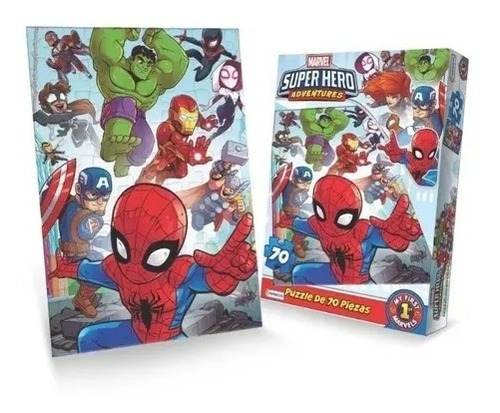 Rompecabezas Marvel Super Hero 70 Piezas Villa Crespo