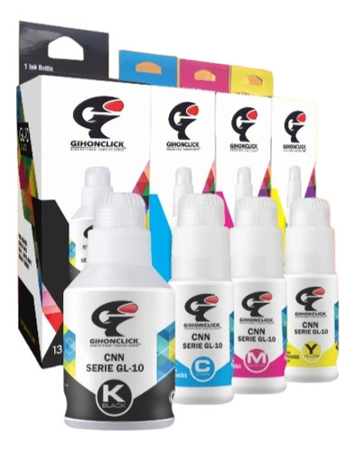 Kit De Tinta Gl-10 Negro-magenta-azul-amarillo Compatible 