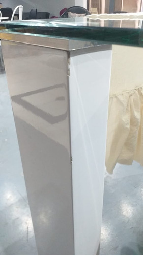 Imagen 6 de 10 de Mesa Vidrio Templado Y Cromo 150x90 Delhi 2da Selecc Outlet
