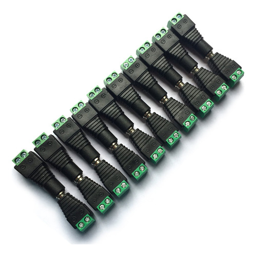 Enchufe Daykit 10 Pares 12 V Macho+hembra 2.1 X 5.5 Mm De...