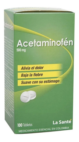 Acetaminofen 500 Mg X 100 Tabletas - Unidad a $138