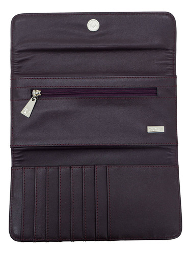 Cartera De Bolsillo Pineda Covalin Diseño Vuelo Mariposa Color Piel Uva/azul