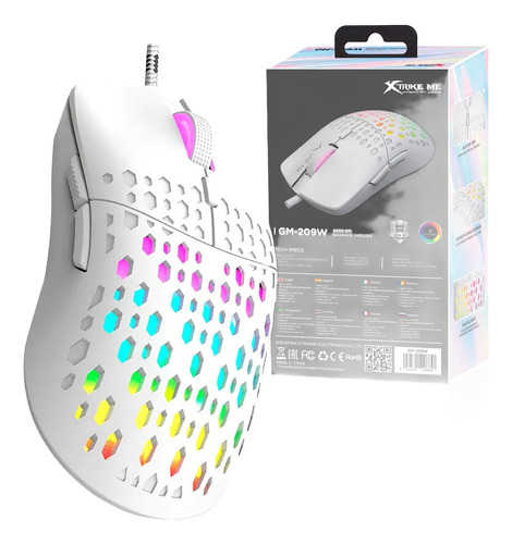 Mouse Gamer Branco Rgb 8000dpi Similar Logitech Rederagon