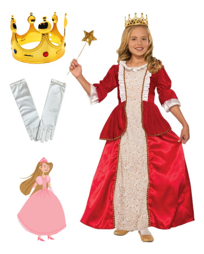 Disfraz Princesa Medieval Día Del Libro + Accesorios