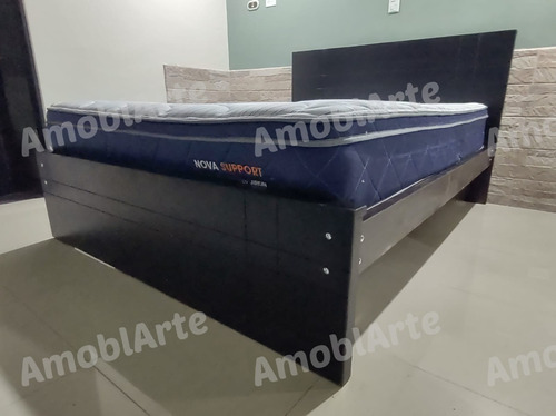 Cama De Madera Individual Matrimonial Queen King Mod Harmony