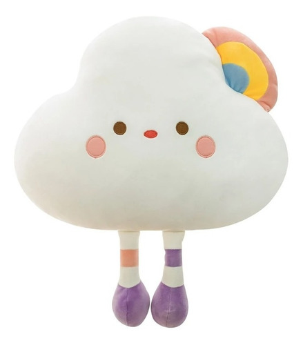 Imagen 1 de 7 de Peluche Almohada Cojín Nube Arcoíris 46cm