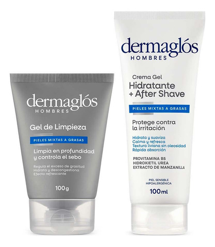 Dermaglos Kit Rutina Facial Hombres Hidratacion Y Limpieza