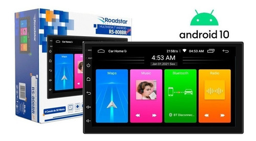 Central Multimidia Android 11 Gps Espelha Cell 7 Pol Rs808br