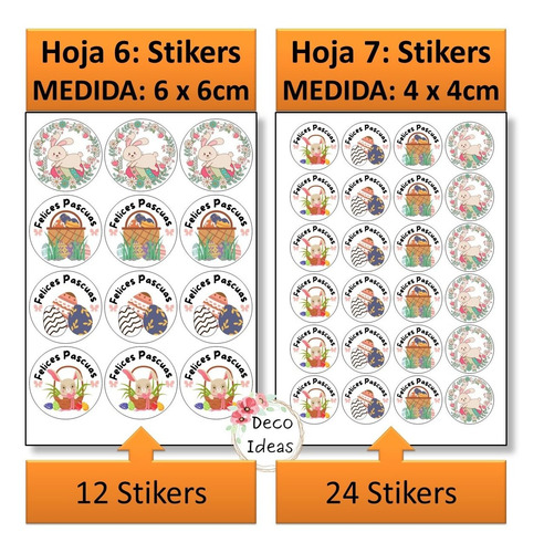 Imagen 5 de 6 de Kit Imprimible 08 Felices Pascuas Tag Etiqueta Stiker Cuadro