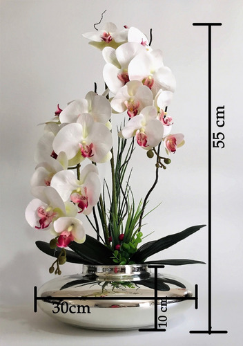 Arranjo Flores Orquídeas Artificiais Brancas 12x S/ Juros | Parcelamento  sem juros