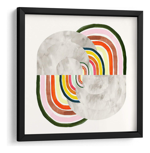 Cuadro Enmarcado Negro En Repetir I 50x50, Victoria Borges