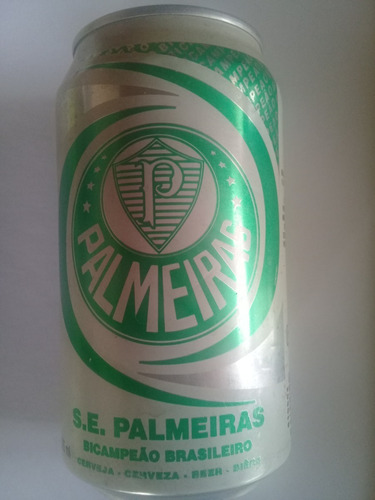 Lata Cerveja Palmeiras Bicampeão Brasileiro Cheia