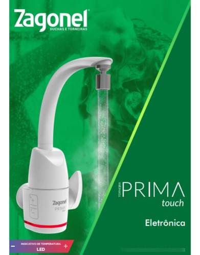 Canilla Eléctrica Zagonel Prima Touch 220v/5500w Blanco 32a