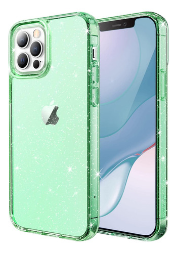 Funda Jetech Para iPhone 12 Pro Max Glitter Green