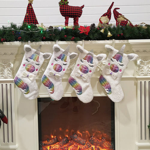 Bolsas De Regalo De Calcetines Navideños Brillantes (1)
