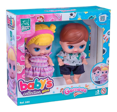 Boneca Babys Collection Gemeos - Super Toys 380