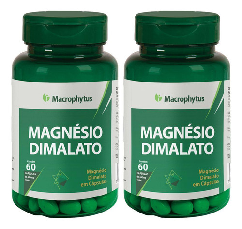 Kit 2x Magnésio Dimalato 260mg 60 Cápsulas - Macrophytus