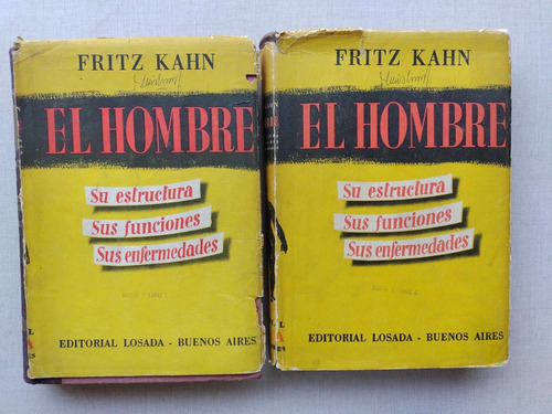 El Hombre Fritz Kahn 2 Tomos Tapas Duras 1956