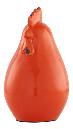 Figura Decorativa Gallina  Ceramica Naranja 21 X 15