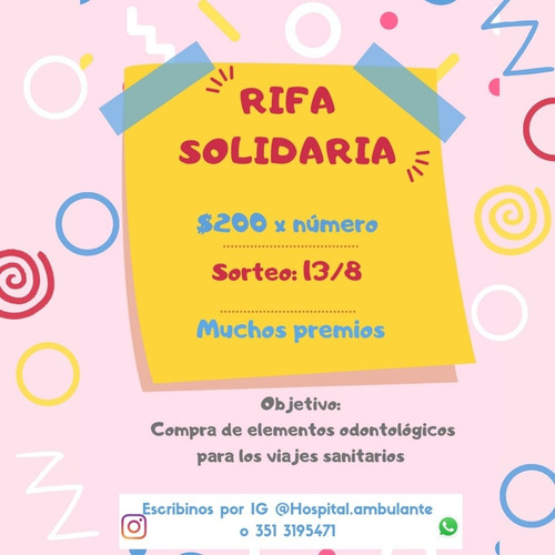 Imagen 1 de 1 de Rifa Solidaria Del Hospital Ambulante