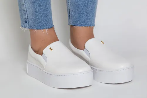 T nis Santa Lolla Slip On Flatform Preto Branco Original
