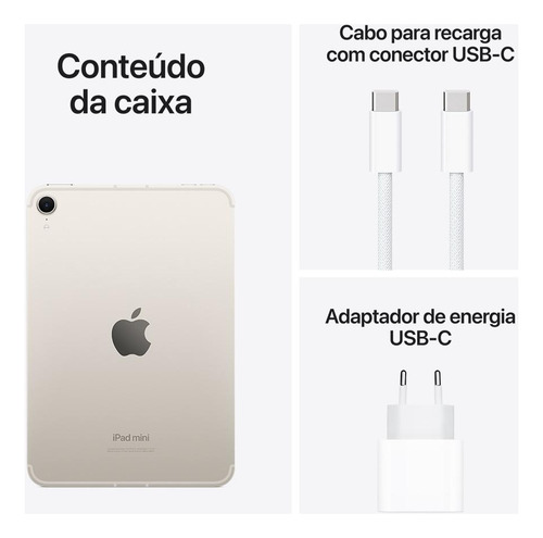 Apple iPad Mini, A17 Pro, Wifi + Cellular 256 Gb Estelar