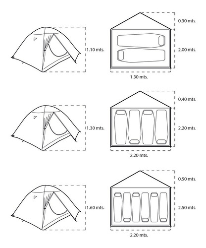 Imagen 3 de 10 de Carpa Iglu Para 4 Personas Spinit Camper Camping Impermeable