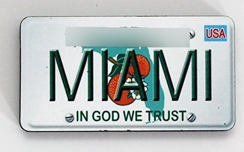 Imán De Madera Para Nevera Con Placa De Matrícula De Miami F