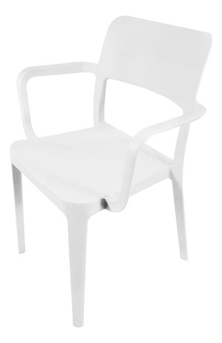 Silla Plástica Con Apoya Brazos Minimal Blanco Dvp