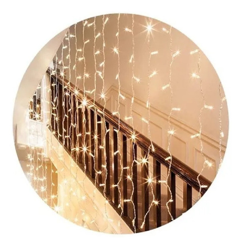 Imagen 1 de 8 de Cortina De Luz Led 3x2 Metros Deco Navideña Boda Evento