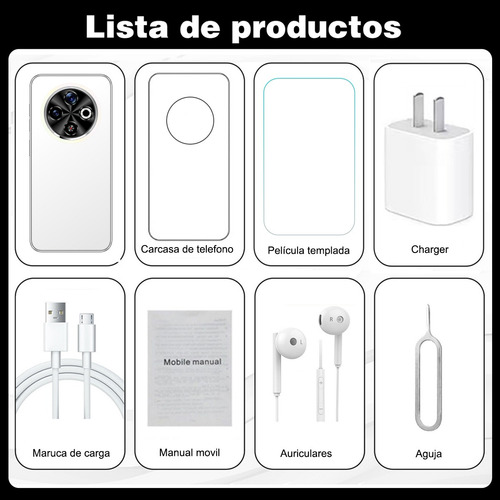 Teléfono Octa-core 10gb + 128gb 6.56 Pulgadas Android 14.0 Dual Sim Batería 6500mah 21mp Camara Smartphone Celular