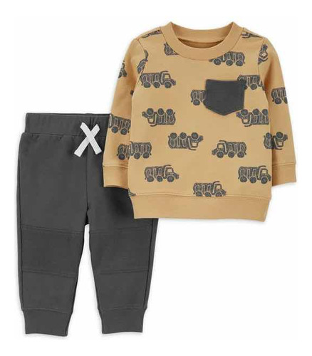 Carters. Conjunto 2 Prendas, Algodon Pantalon Buzo 6/9m