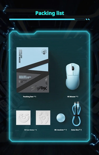 Ratón Inalámbrico Scyrox V6 De 8000 Hz Pixart 3950 30 Kdpi 7