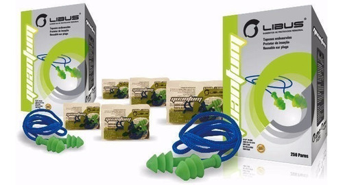 Imagen 2 de 4 de Protector Auditivo Endoaural Quantum Libus Con Cordel X 10