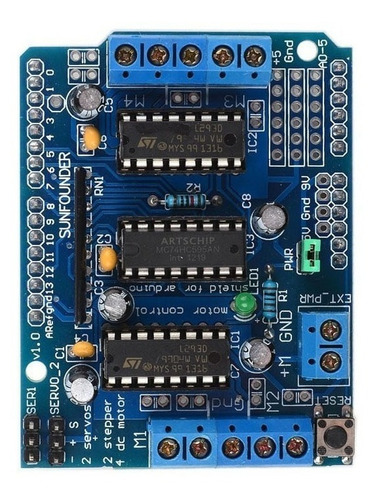 Puente de controlador Shield L293d H para motor Arduino Mega E Uno