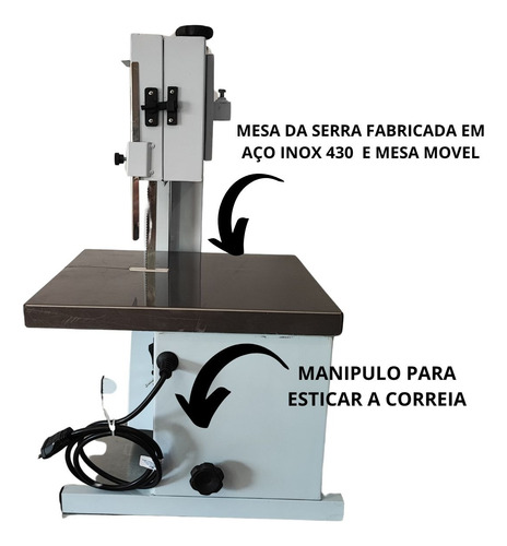 Mini Serra Fita Mesa Móvel Com Moedor Carne Boca 5 Bja-150