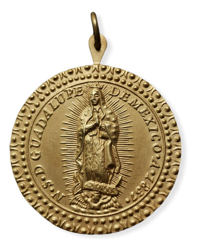Medalla Oro 14k Virgen De Guadalupe Troquel Antiguo #1291