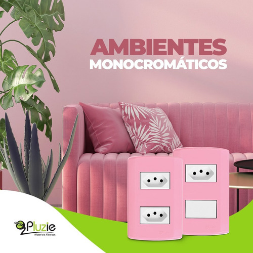 Interruptor Paralelo Three Way + Tomada 20a Modular Rosa