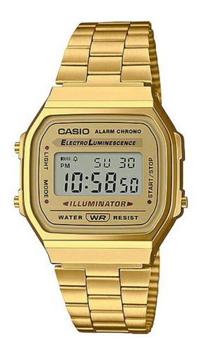 Reloj Casio Vintage Unisex A-168wgg Color Del Bisel Dorado