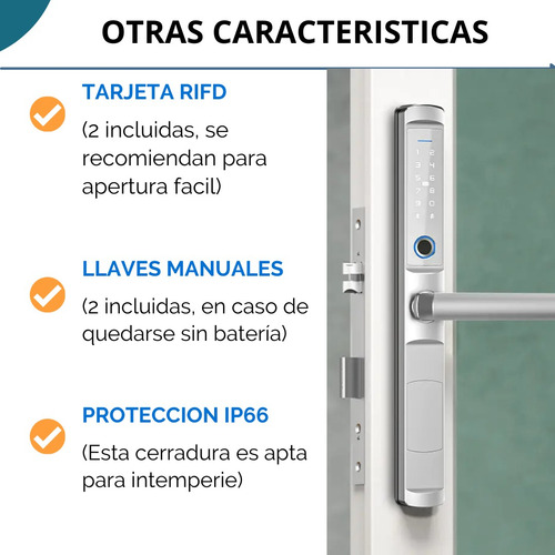 Cerradura Inteligente Wifi, Para Puerta Corrediza Deslizante