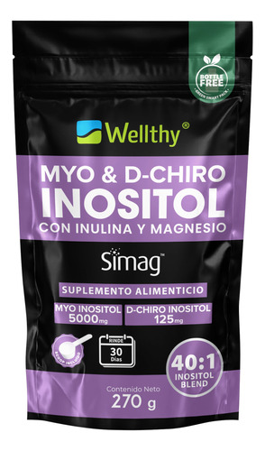 Myo Y Chiro Inositol Con Inulina Y Magnesio 270gr Wellthy